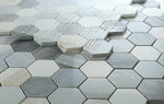 2" Beehive Italian Blue Polished Hexagon Marble Mosaic Tile-Marble Mosaic-American Tile Depot