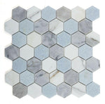 2" Beehive Livid Polished Hexagon Marble Mosaic Tile-Marble Mosaic-American Tile Depot