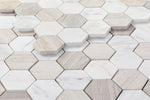 2" Beehive Loft Honed Hexagon Marble Mosaic Tile-Marble Mosaic-American Tile Depot