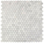 2" Beehive Snow White Honed Hexagon Marble Mosaic Tile-Marble Mosaic-American Tile Depot