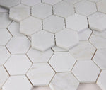 2" Beehive Snow White Honed Hexagon Marble Mosaic Tile-Marble Mosaic-American Tile Depot