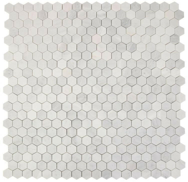 2" Beehive Snow White Polished Hexagon Marble Mosaic Tile-Marble Mosaic-American Tile Depot