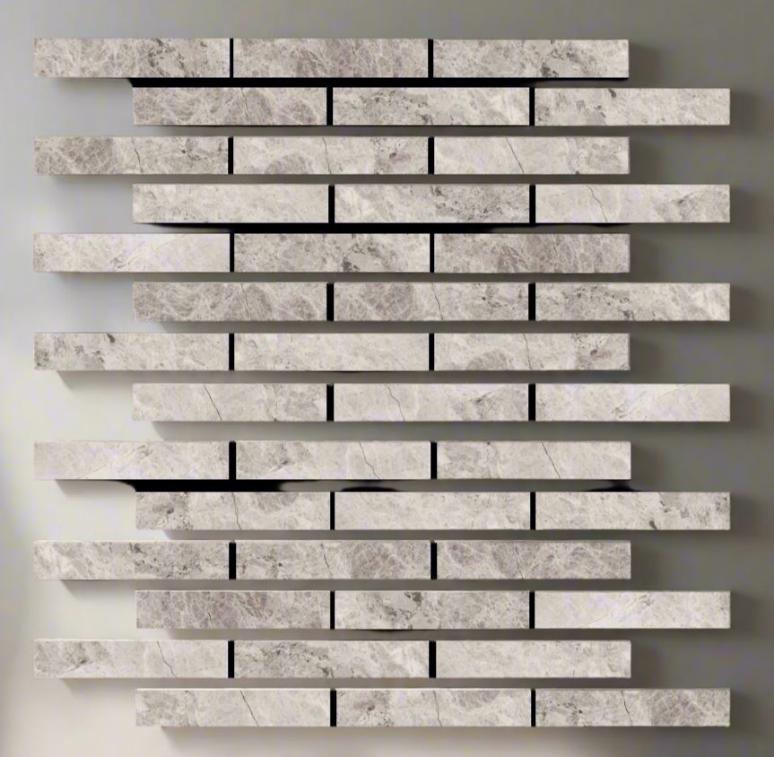 2 X 12 Tundra Gray (Atlantic Gray) Marble Polished Tile-Marble Mosaic-American Tile Depot