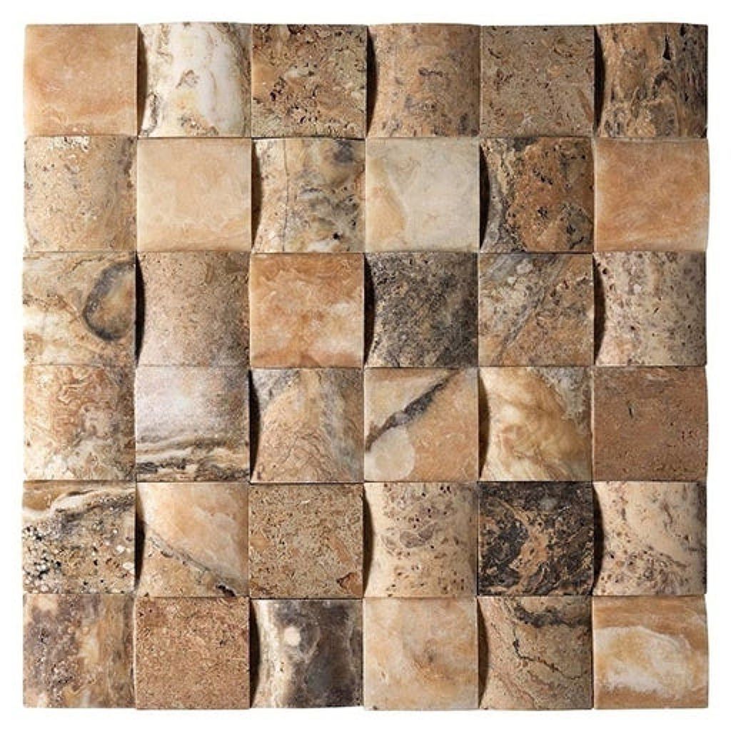 2 X 2 Antico Onyx Travertine CNC-Arched Mosaic Tile-Travertine Mosaic-American Tile Depot