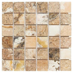 2 X 2 Antico Onyx Travertine Tumbled Mosaic Tile-Travertine Mosaic-American Tile Depot