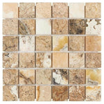 2 X 2 Antico Onyx Travertine Tumbled Mosaic Tile-Travertine Mosaic-American Tile Depot