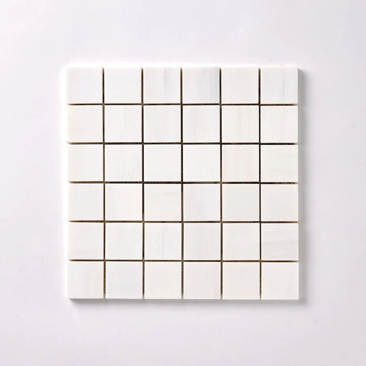 2 X 2 Bianco Dolomite Honed Marble Tile-Marble Mosaic-American Tile Depot