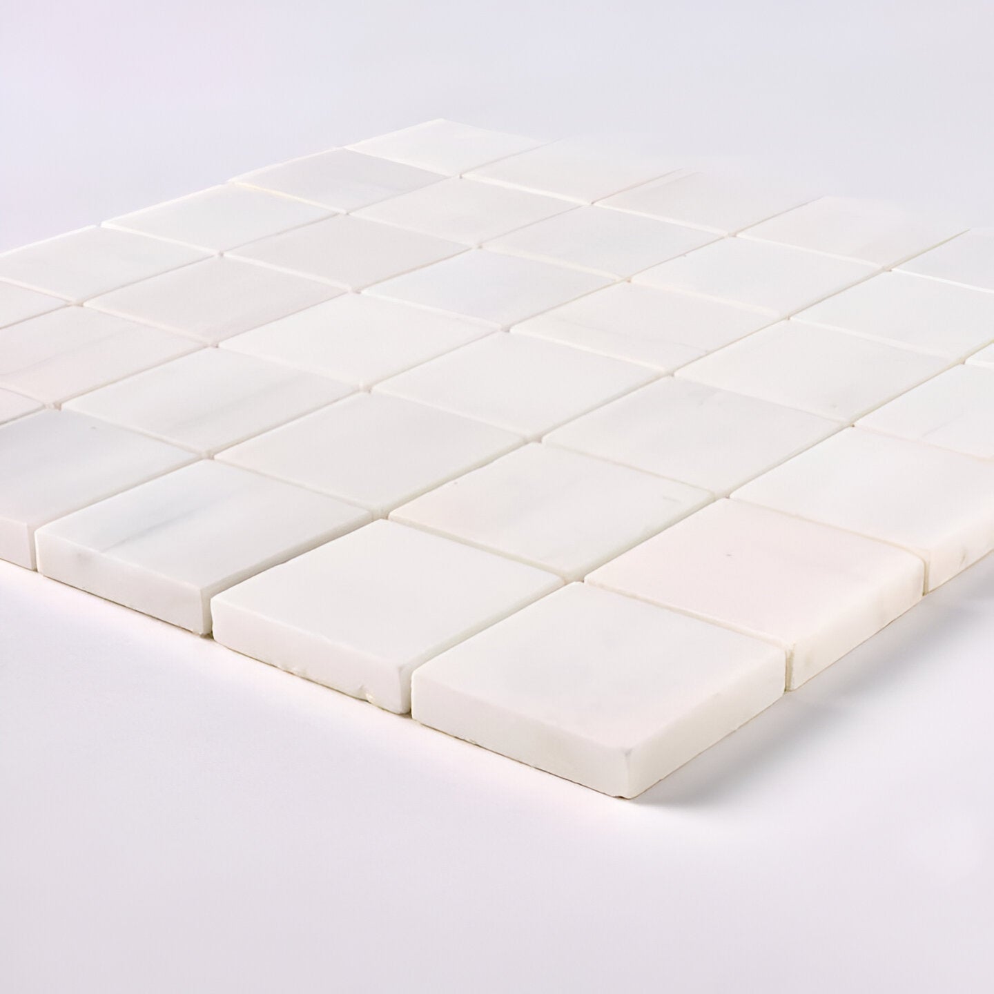 2 X 2 Bianco Dolomite Polished Marble Mosaic Tile-Marble Mosaic-American Tile Depot