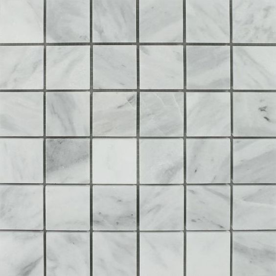 2 X 2 Bianco Venatino (Bianco Mare) Marble Polished Mosaic Tile-Marble Mosaic-American Tile Depot