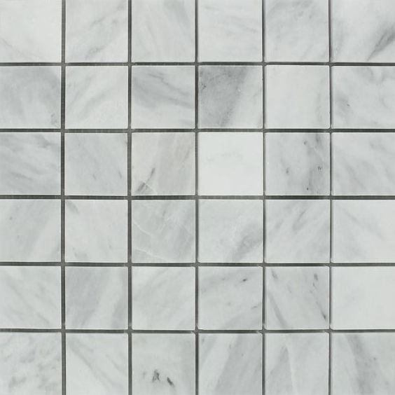 2 X 2 Bianco Venatino (Bianco Mare) Marble Polished Mosaic Tile-Marble Mosaic-American Tile Depot