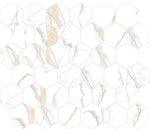 2 X 2 Calacatta Gold Hexagon Polished Porcelain Mosaic Tile-Porcelain Mosaic-American Tile Depot