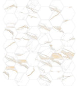 2 X 2 Calacatta Gold Hexagon Polished Porcelain Mosaic Tile-Porcelain Mosaic-American Tile Depot