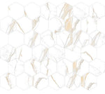 2 X 2 Calacatta Gold Hexagon Satin Matte Porcelain Mosaic Tile-Porcelain Mosaic-American Tile Depot