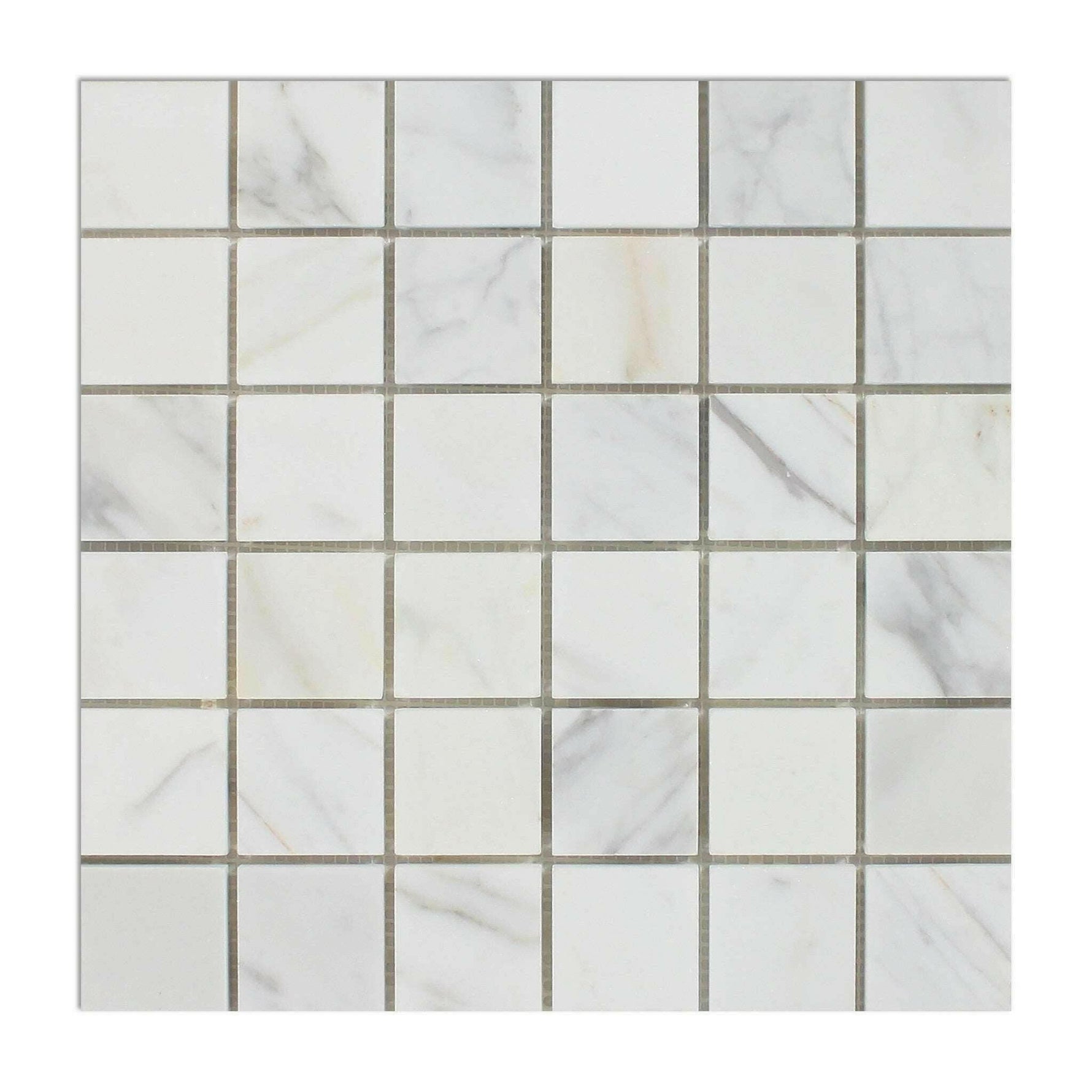 2 X 2 Calacatta Gold Marble Honed Mosaic Tile-Marble Mosaic-American Tile Depot