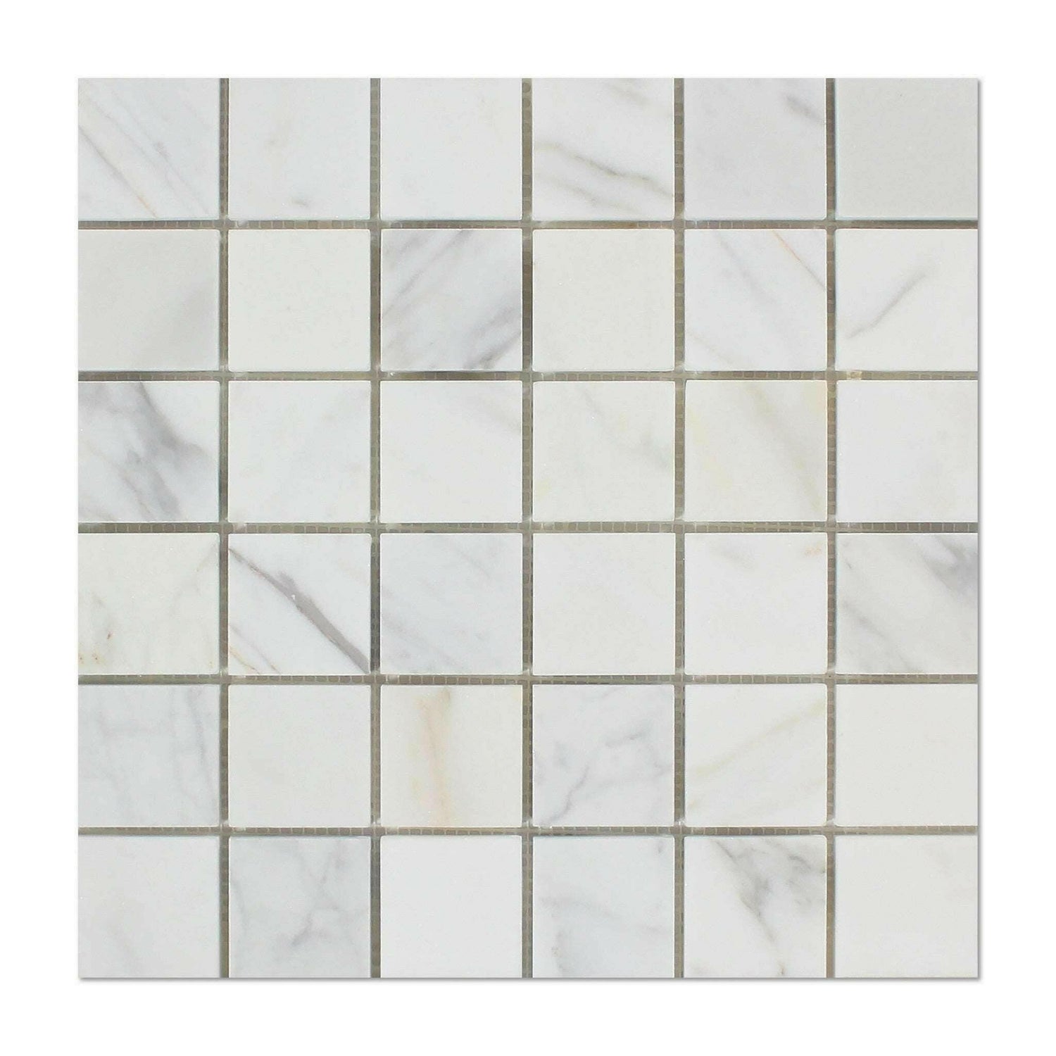 2 X 2 Calacatta Gold Marble Honed Mosaic Tile-Marble Mosaic-American Tile Depot