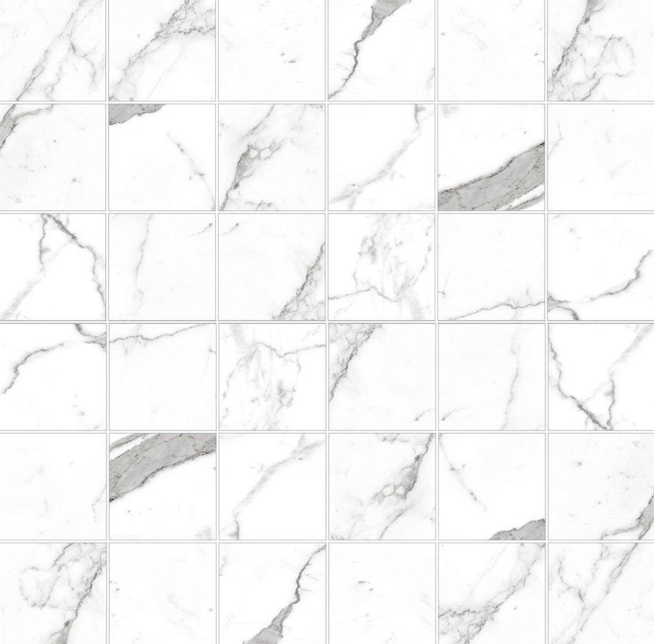 2 X 2 Calacatta Pearl Square Matte Porcelain Mosaic Tile-Porcelain Mosaic-American Tile Depot