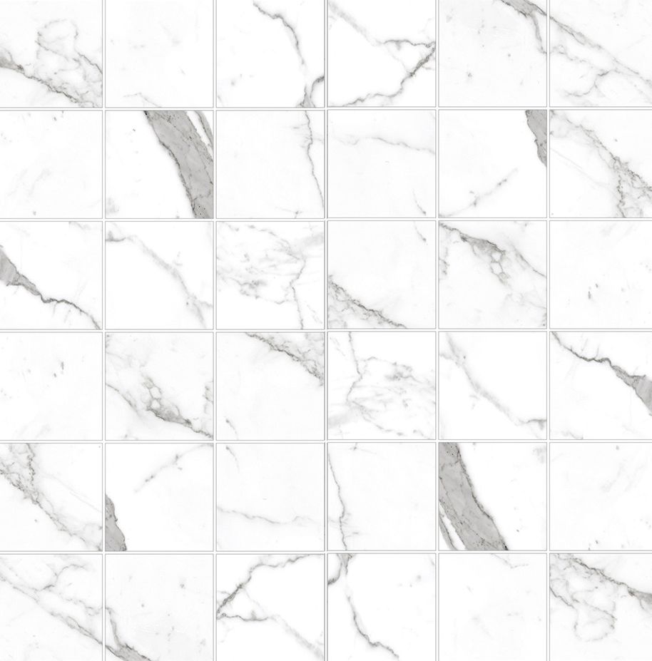 2 X 2 Calacatta Pearl Square Matte Porcelain Mosaic Tile-Porcelain Mosaic-American Tile Depot