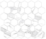 2 X 2 Calacatta White Hexagon Polished Porcelain Mosaic Tile-Porcelain Mosaic-American Tile Depot