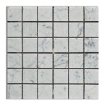 2 X 2 Carrara White Marble Honed Mosaic Tile-Marble Mosaic-American Tile Depot