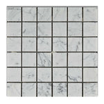 2 X 2 Carrara White Marble Honed Mosaic Tile-Marble Mosaic-American Tile Depot