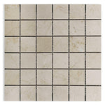 2 X 2 Crema Marfil Marble Honed Mosaic Tile-Marble Mosaic-American Tile Depot