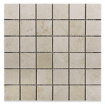 2 X 2 Crema Marfil Marble Honed Mosaic Tile-Marble Mosaic-American Tile Depot