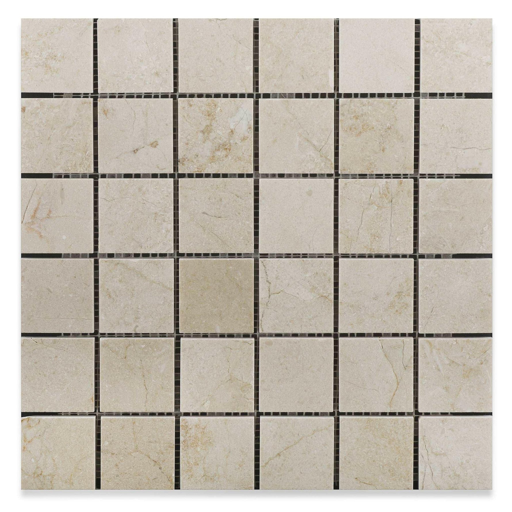 2 X 2 Crema Marfil Marble Honed Mosaic Tile-Marble Mosaic-American Tile Depot