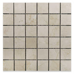 2 X 2 Crema Marfil Marble Polished Mosaic Tile-Marble Mosaic-American Tile Depot