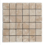 2 X 2 Durango Cream Travertine Tumbled Mosaic Tile-Travertine Mosaic-American Tile Depot