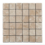 2 X 2 Durango Cream Travertine Tumbled Mosaic Tile-Travertine Mosaic-American Tile Depot