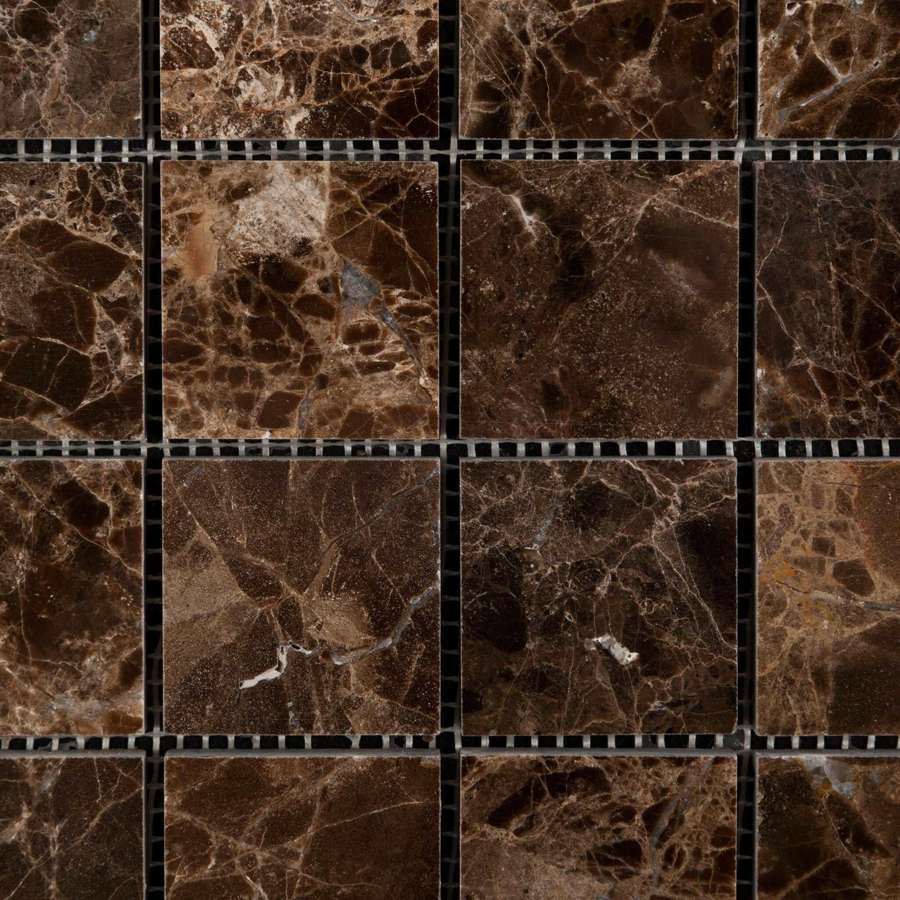 2 X 2 Emperador Dark Marble Polished Mosaic Tile-Marble Mosaic-American Tile Depot