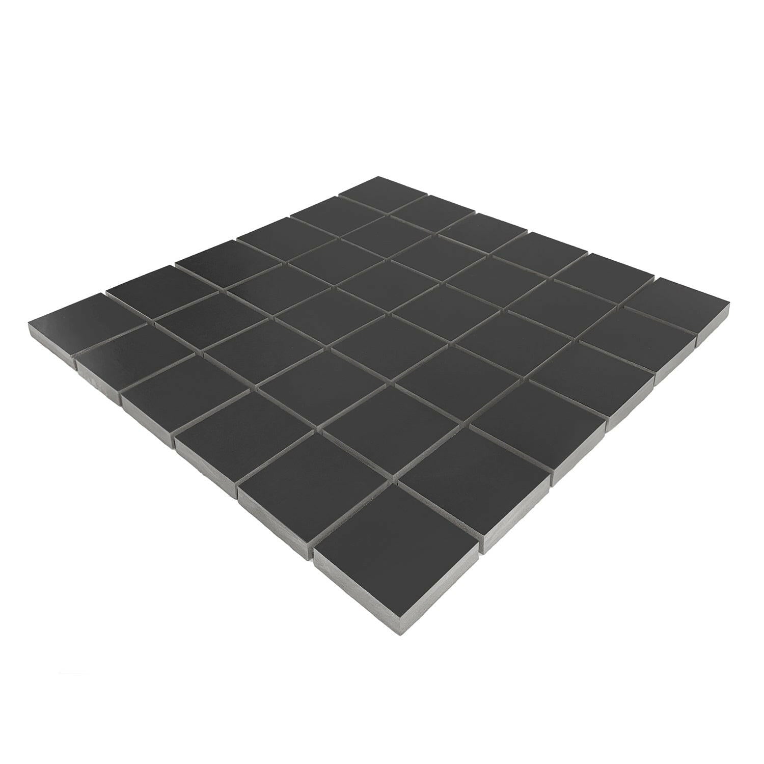 2 X 2 Full Black Square Matte Porcelain Mosaic Tile-Porcelain Tile Large Formate-American Tile Depot