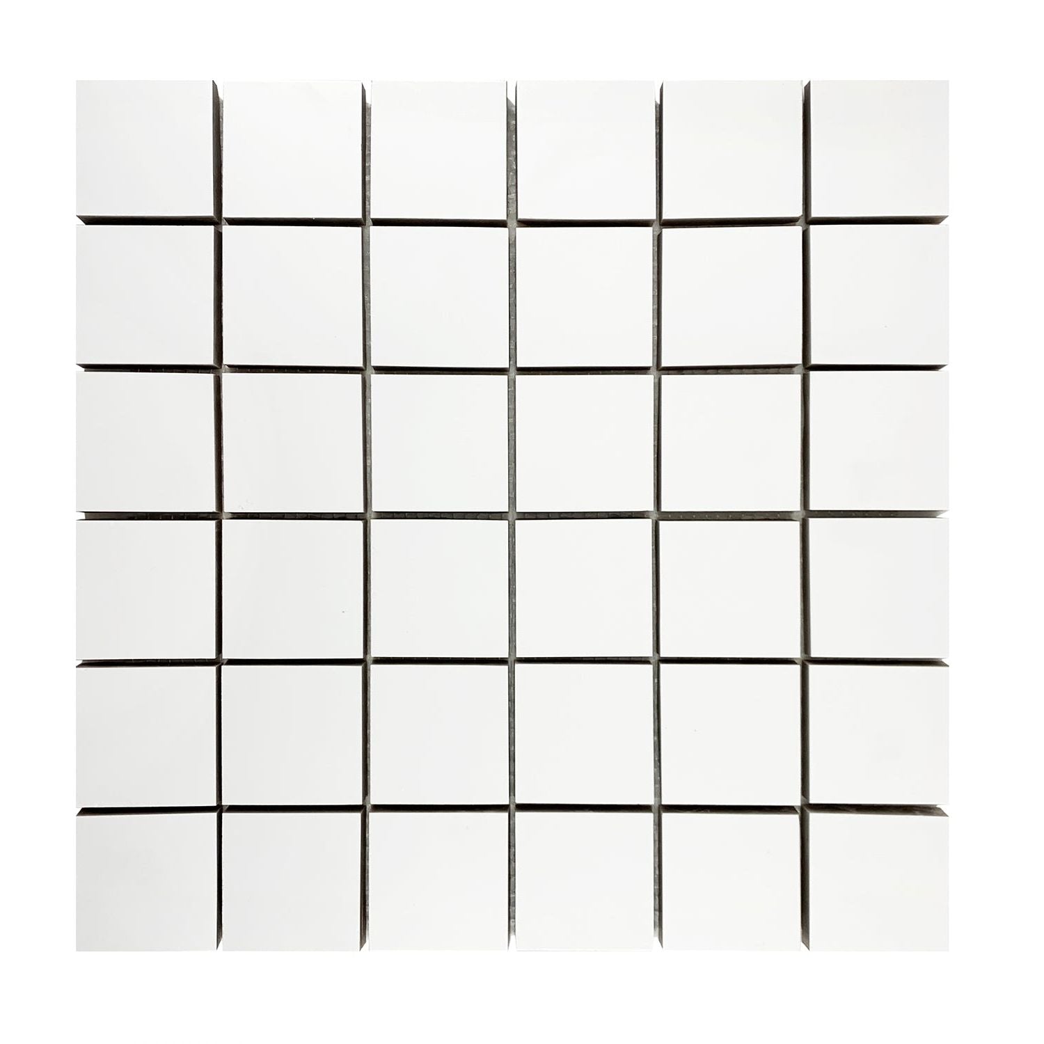 2 X 2 Full White Square Matte Porcelain Mosaic Tile-Marble Mosaic-American Tile Depot