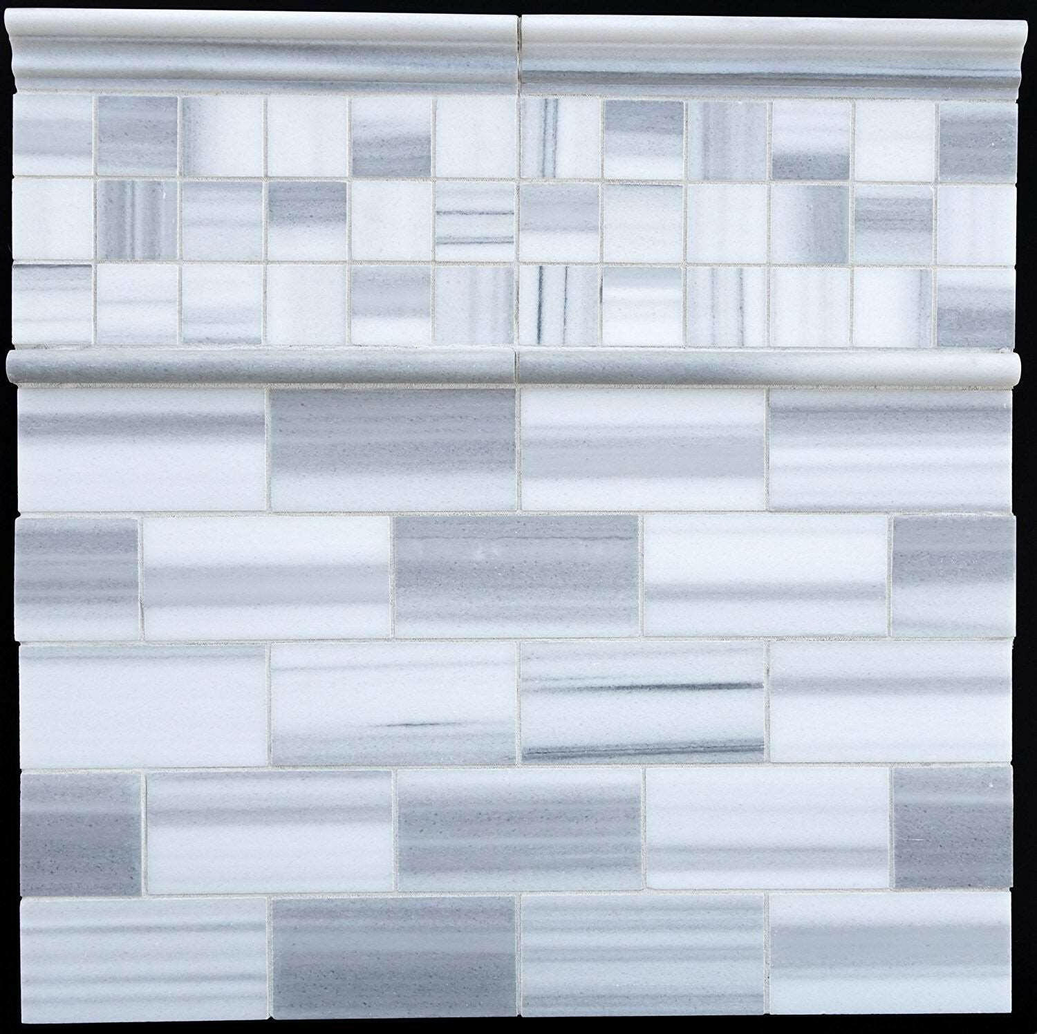 2 X 2 Mink Marmara Equator Marble Polished Mosaic Tile-Marble Mosaic-American Tile Depot