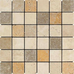 2 X 2 Mixed Travertine Tumbled Mosaic Tile-Travertine Mosaic-American Tile Depot