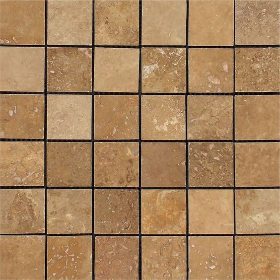 2 X 2 Noce Travertine Honed Mosaic Tile-Travertine Mosaic-American Tile Depot