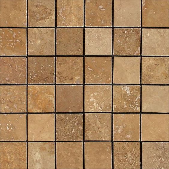 2 X 2 Noce Travertine Honed Mosaic Tile-Travertine Mosaic-American Tile Depot