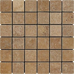 2 X 2 Noce Travertine Tumbled Mosaic Tile-Travertine Mosaic-American Tile Depot