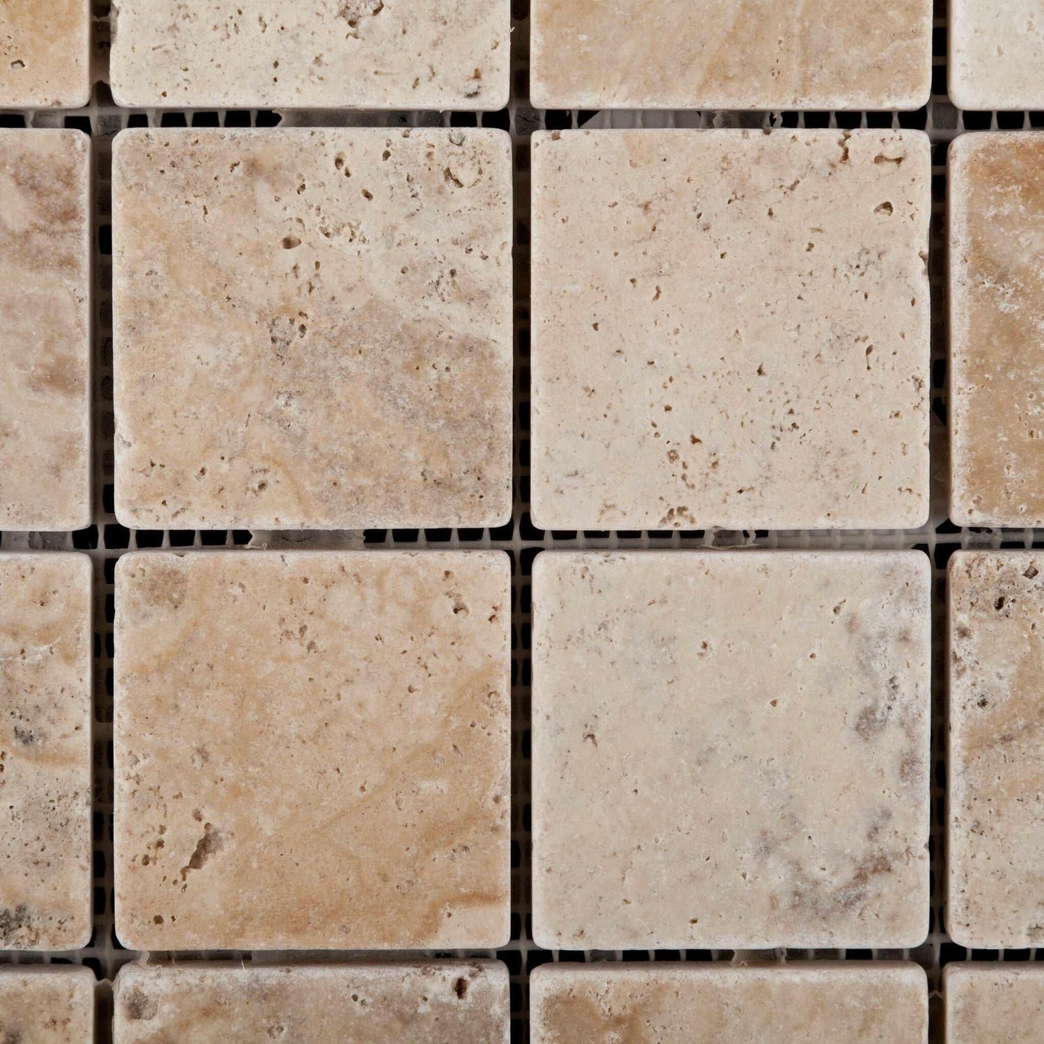 2 X 2 Philadelphia Travertine Tumbled Mosaic Tile-Travertine Mosaic-American Tile Depot