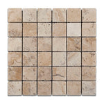 2 X 2 Philadelphia Travertine Tumbled Mosaic Tile-Travertine Mosaic-American Tile Depot