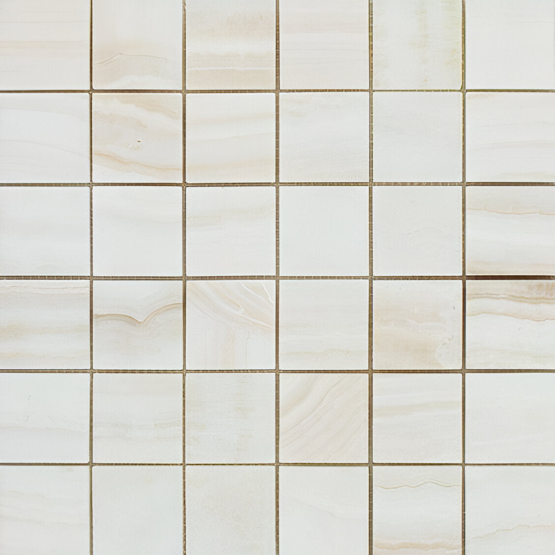 2 X 2 Premium White Onyx VEIN-CUT Polished Mosaic Tile-Marble Mosaic-American Tile Depot