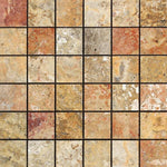 2 X 2 Scabos Travertine Polished Mosaic Tile-Travertine Mosaic-American Tile Depot