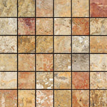 2 X 2 Scabos Travertine Polished Mosaic Tile-Travertine Mosaic-American Tile Depot