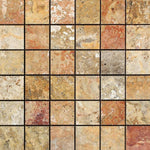 2 X 2 Scabos Travertine Polished Mosaic Tile-Travertine Mosaic-American Tile Depot