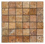 2 X 2 Scabos Travertine Tumbled Mosaic Tile-Travertine Mosaic-American Tile Depot