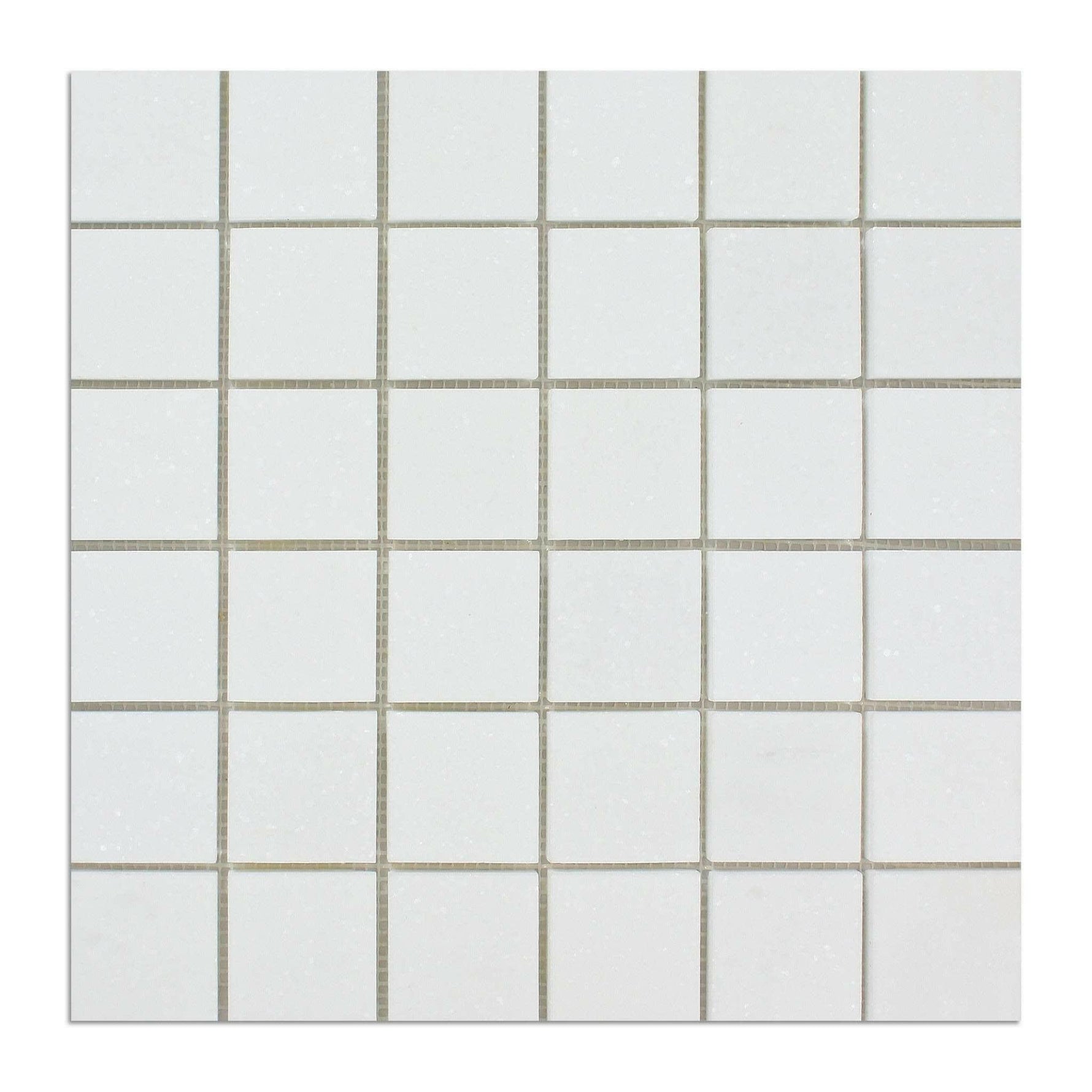 2 X 2 Thassos White Marble Honed Mosaic Tile-Marble Mosaic-American Tile Depot