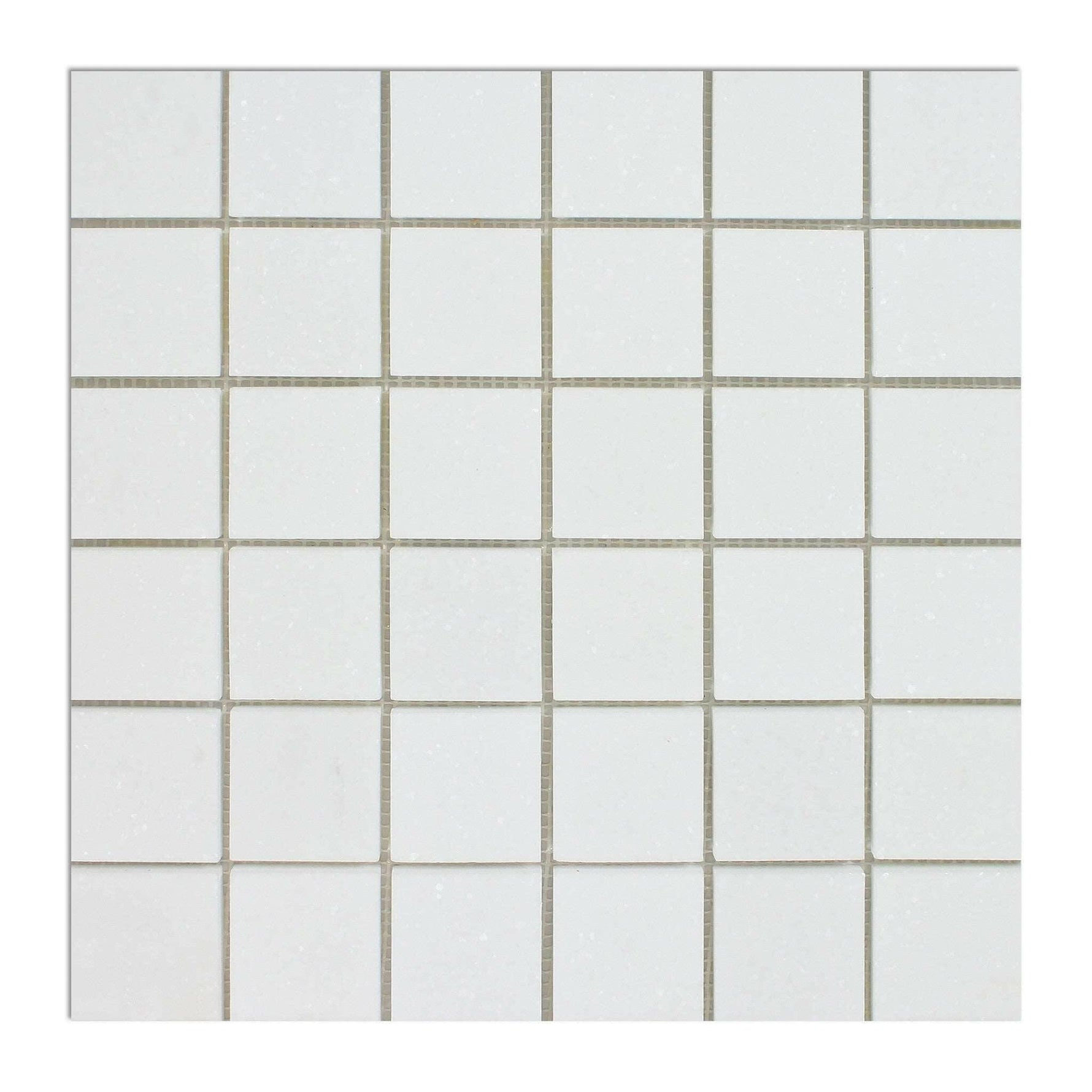 2 X 2 Thassos White Marble Honed Mosaic Tile-Marble Mosaic-American Tile Depot