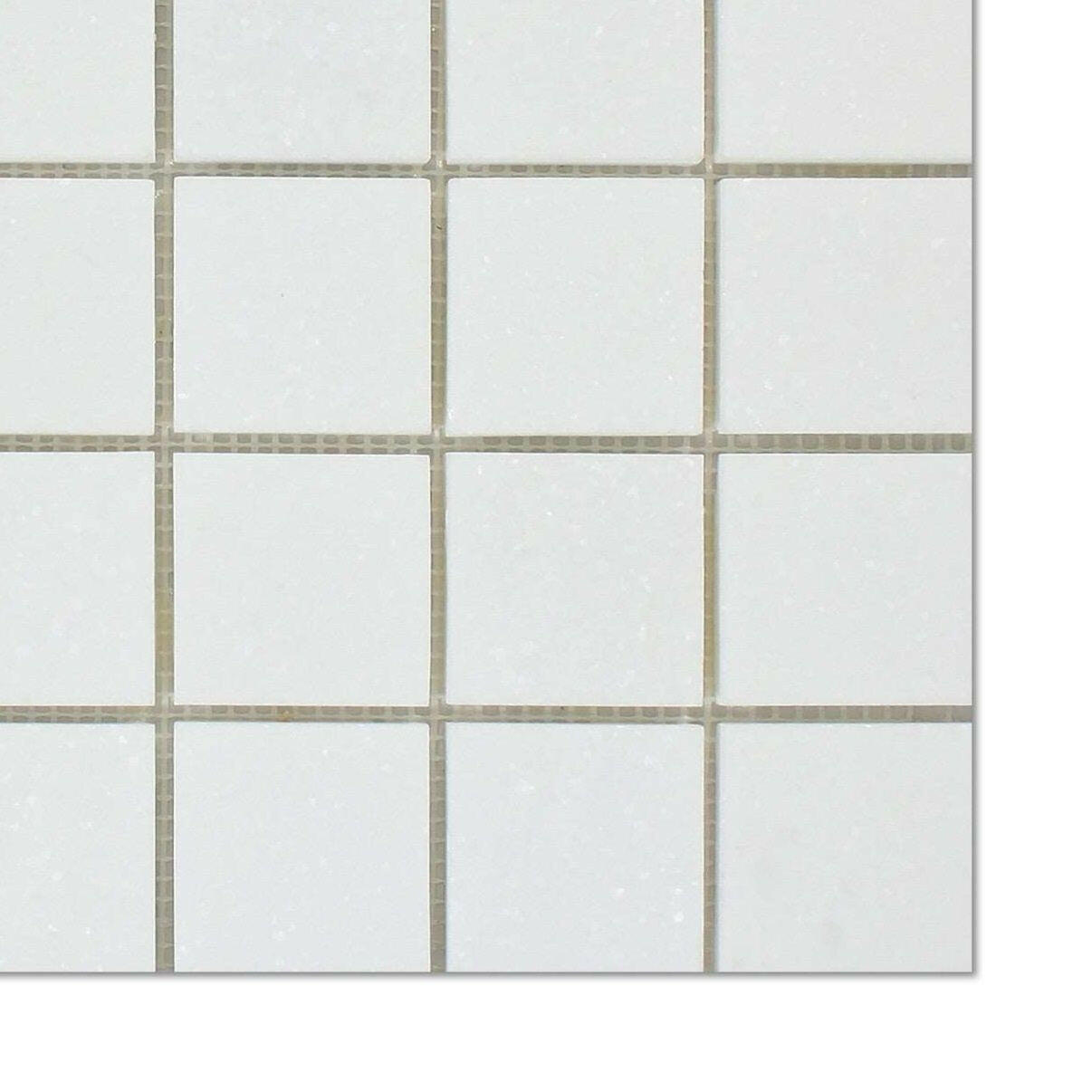 2 X 2 Thassos White Marble Honed Mosaic Tile-Marble Mosaic-American Tile Depot