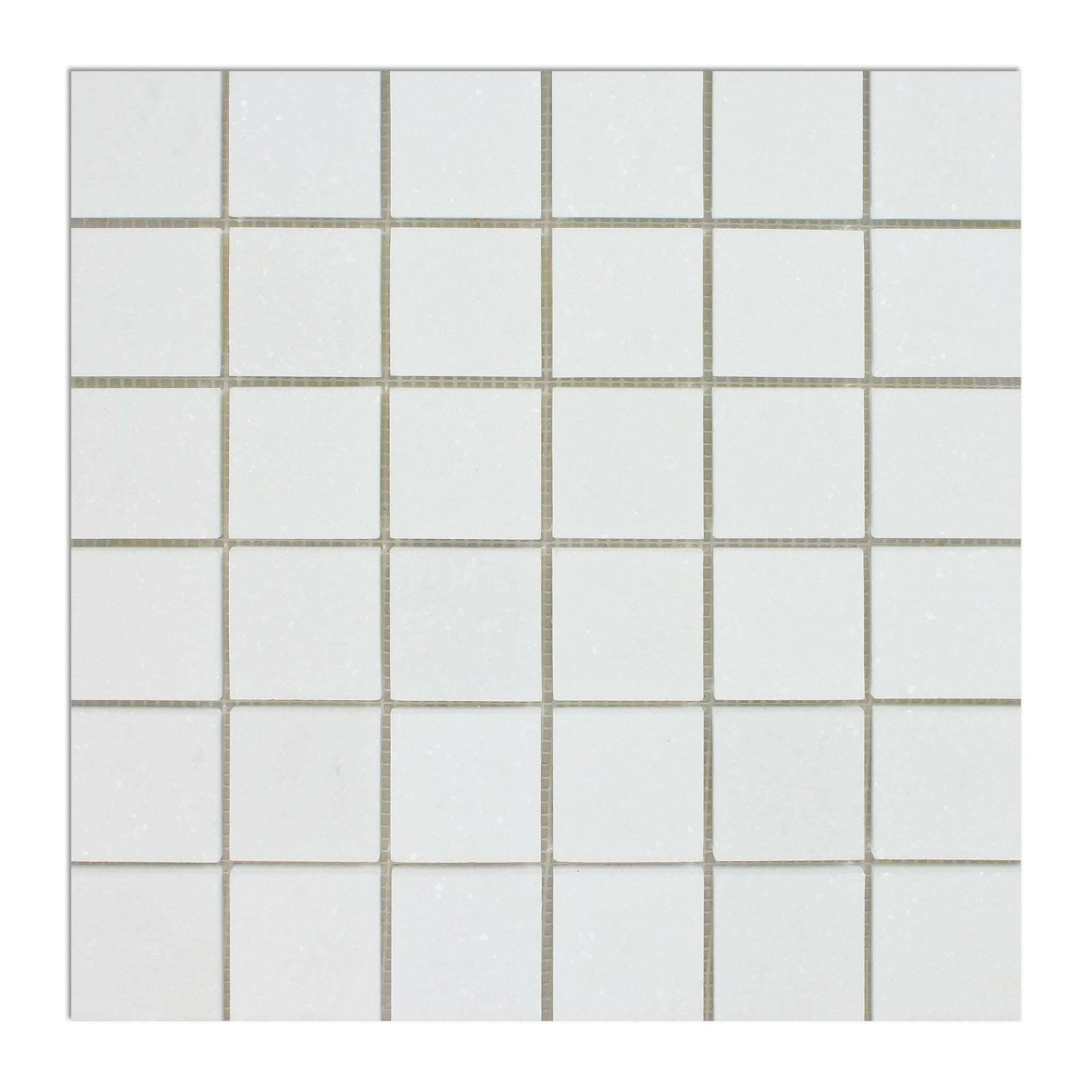 2 X 2 Thassos White Marble Honed Mosaic Tile-Marble Mosaic-American Tile Depot