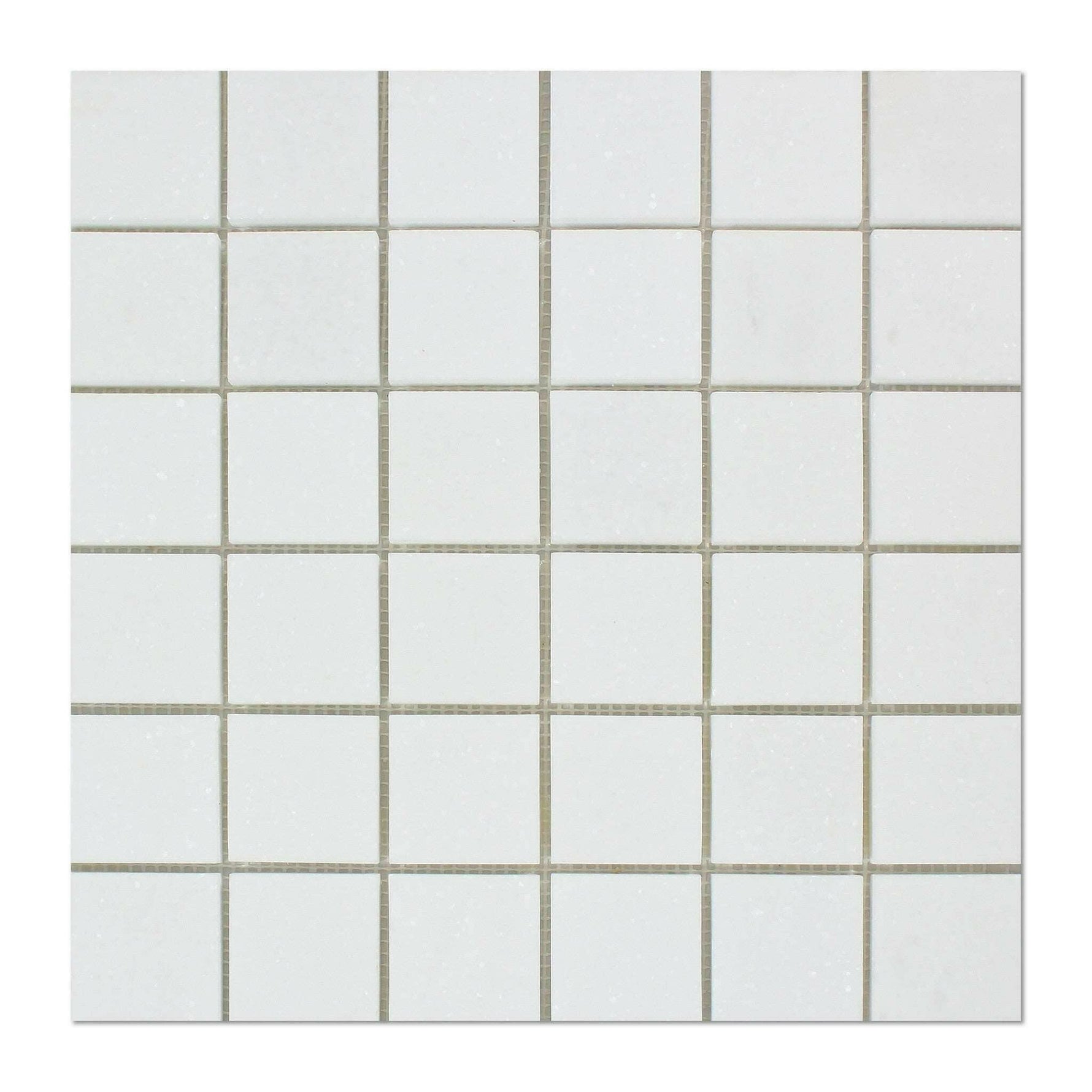 2 X 2 Thassos White Marble Honed Mosaic Tile-Marble Mosaic-American Tile Depot